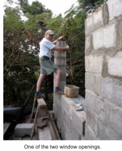 This volunteer learned about block laying